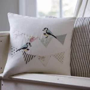 Bird Bunting – Linen Porch Pillow