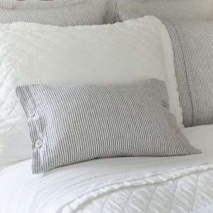 Oxford Pinstripe Linen Boudoir Pillow Cover
