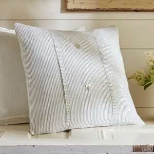 Pebble Pinstripe Linen Porch Pillow Cover