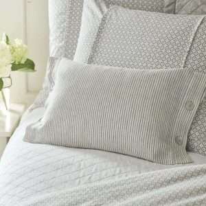 Pebble Pinstripe Linen Boudoir Pillow Cover