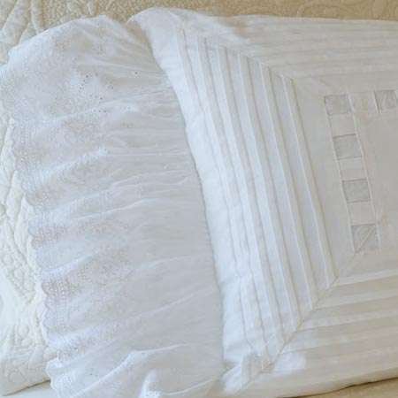Be Our Guest – White Ruffled Cotton Bolster Pillow - Image 4