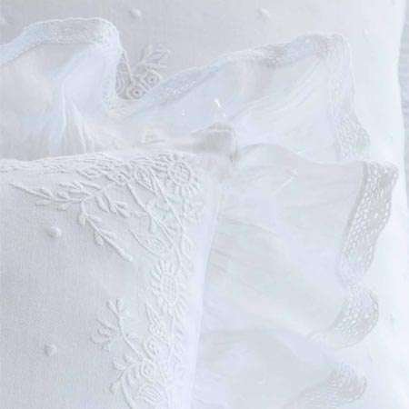 Daisy Dot – Embroidered Linen Toss Pillow - Image 2